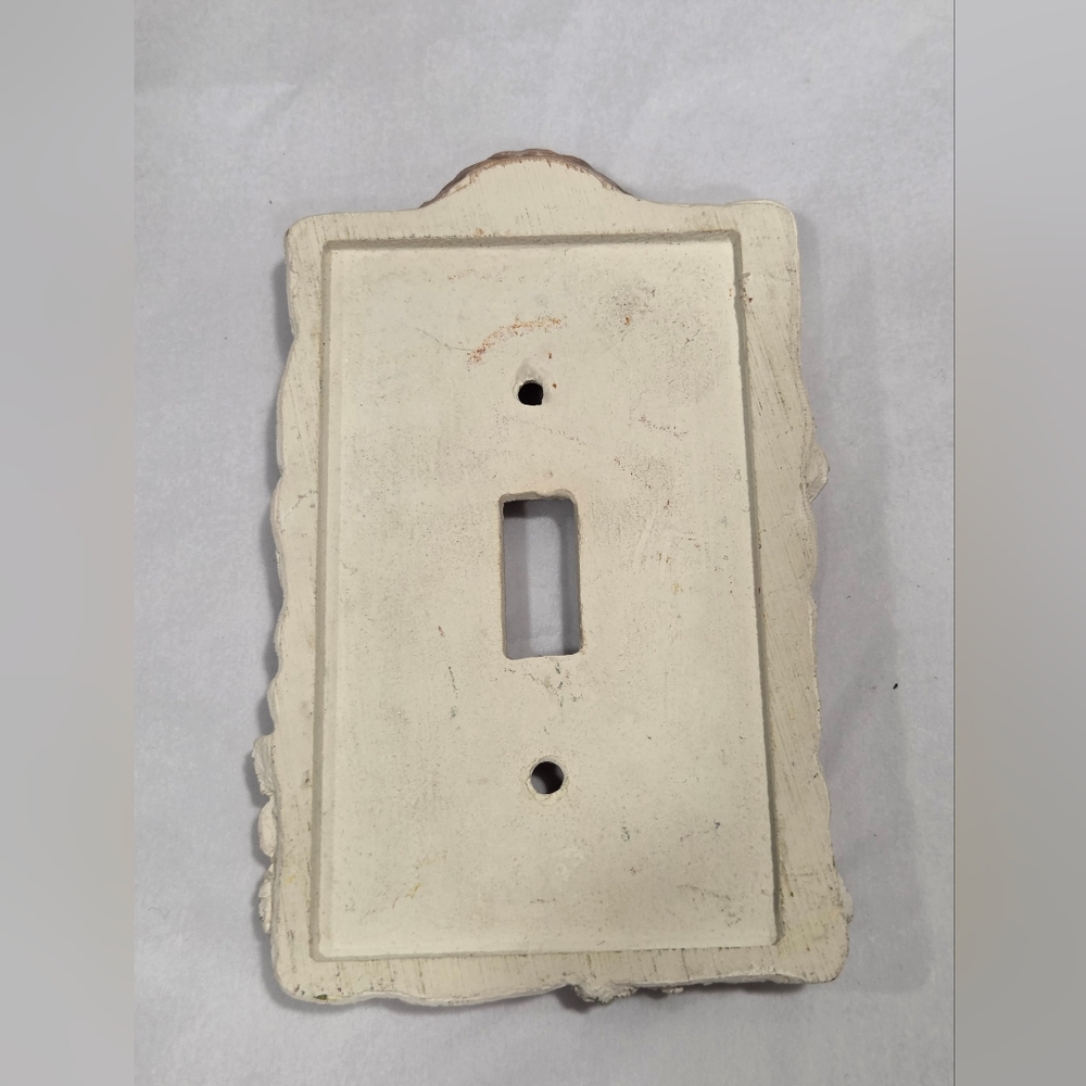 Vintage Resin Seashell Roses Pearl Switchplate - Picture 2 of 4